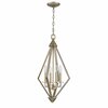 Homeroots 26 x 14 x 14 in. Easton 4-Light Washed Gold Pendant with Crystal Bobeches 398111